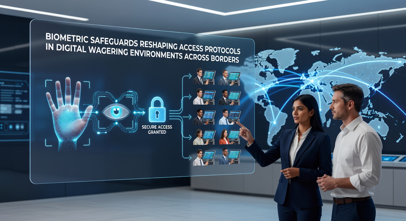 Secure biometric verification interface used in international online betting environments