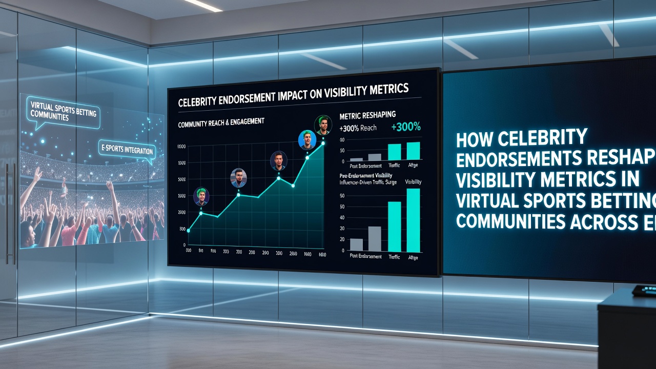Data visualization of visibility metric changes following celebrity endorsements in virtual betting communities