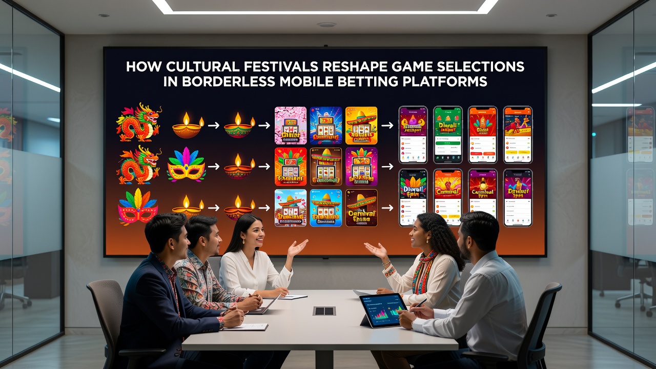 Global map overlay showing festival periods and corresponding game availability on mobile betting apps