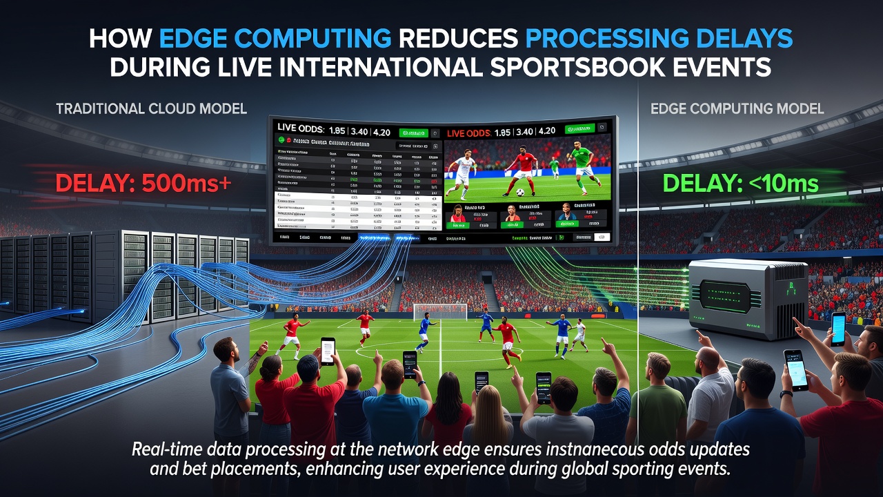 Distributed edge nodes processing live betting data near international sports venues