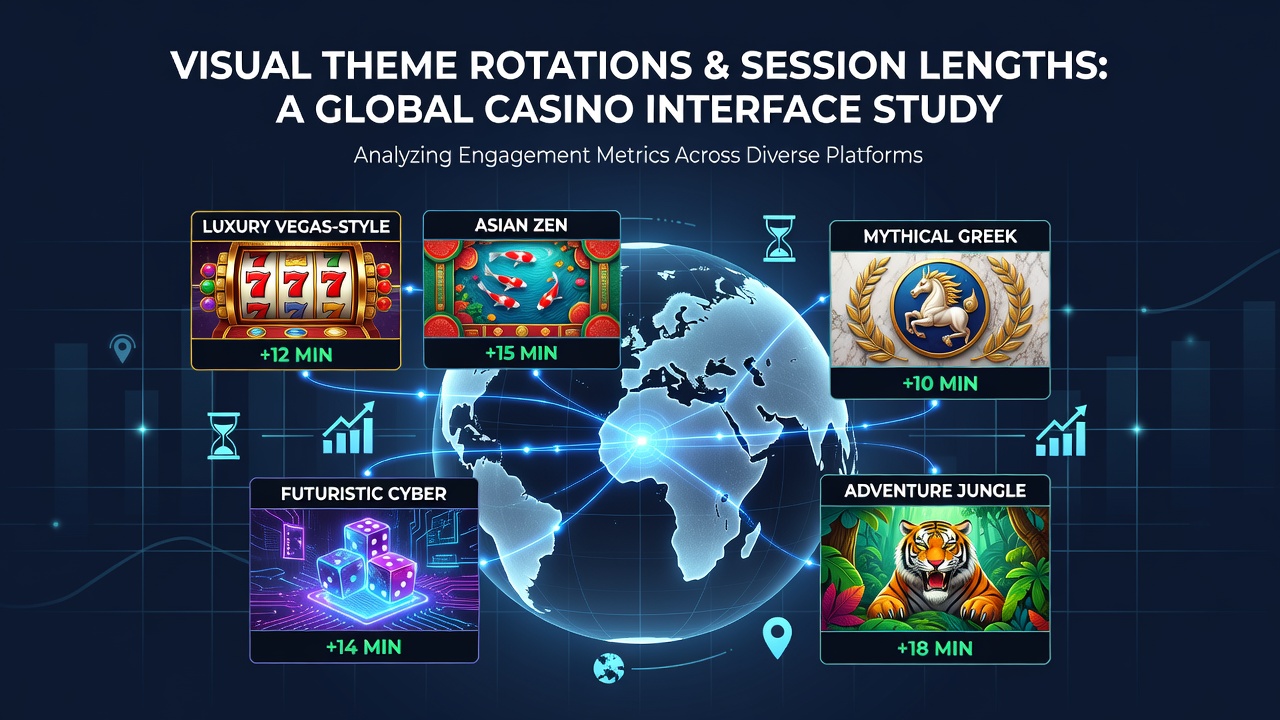 Diverse casino interfaces displaying rotating visual themes on mobile and desktop screens worldwide