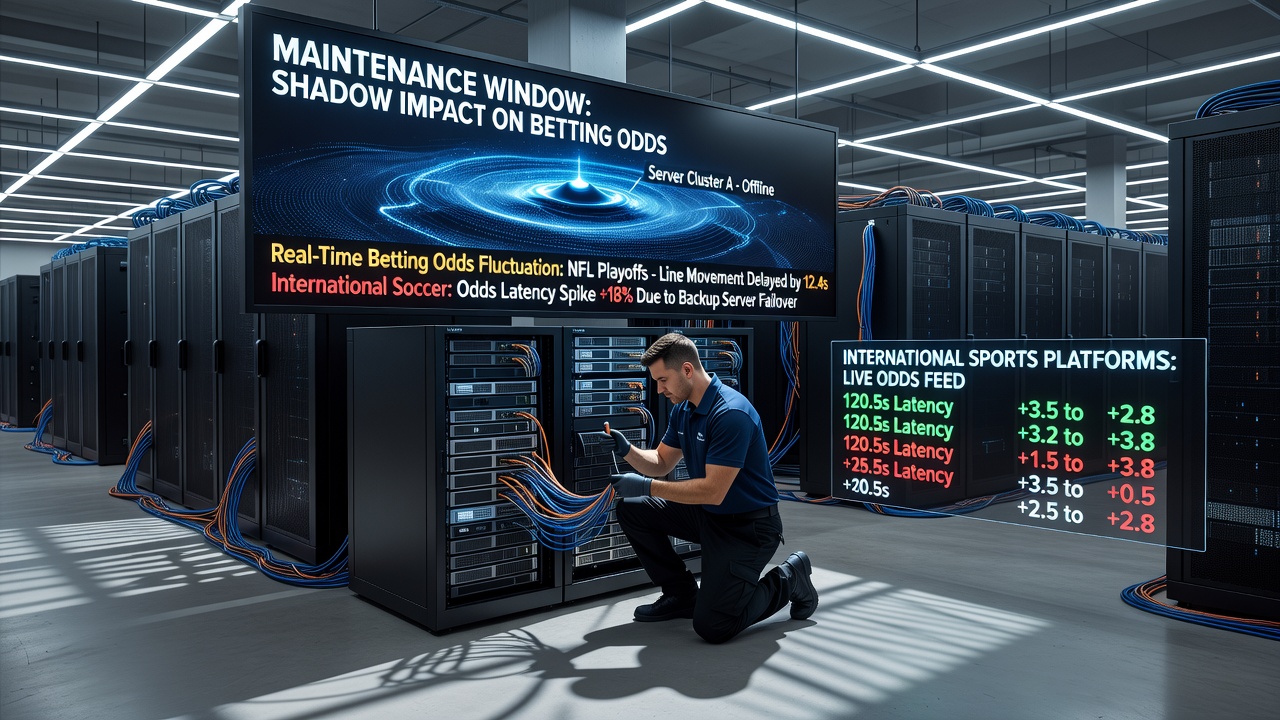 Server farm infrastructure supporting international sports betting platforms with rows of active data centers