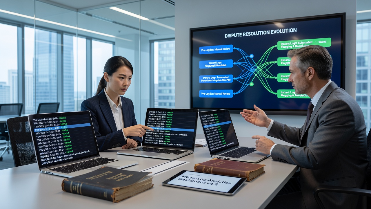Support team reviewing synchronized settlement ledger entries during a cross-border poker dispute resolution session