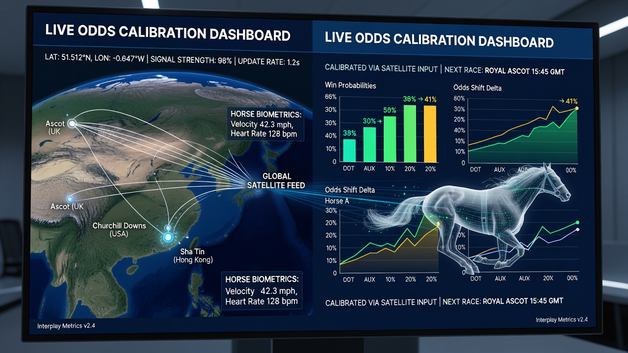 Satellite tracking systems monitoring horse positions during an international race